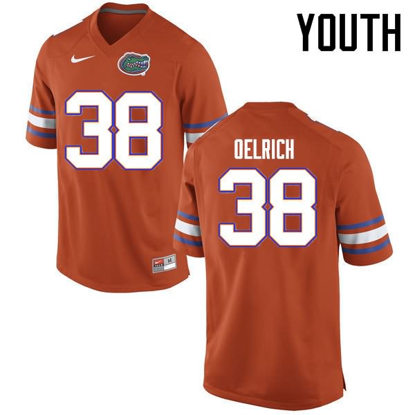 NCAA Florida Gators Nick Oelrich Youth #38 Nike Orange Stitched Authentic College Football Jersey FLG1364GE